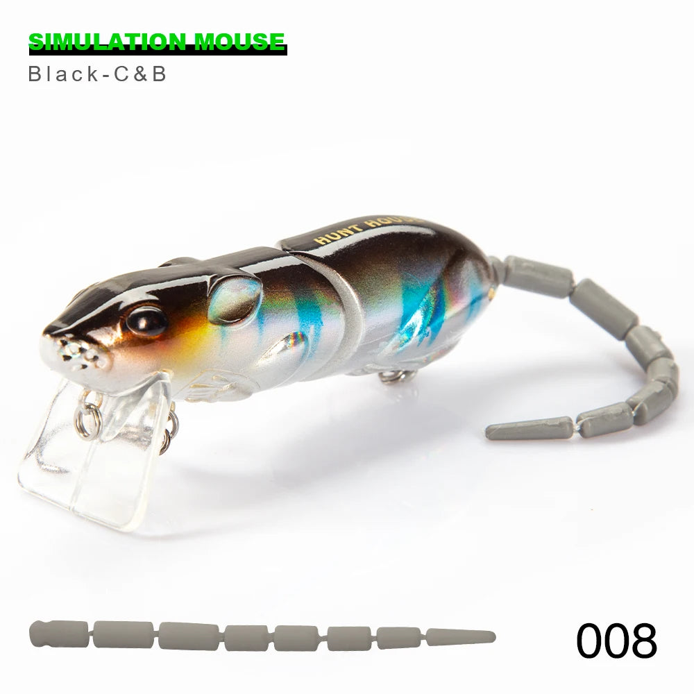 Hunthouse Mouse Rat Lure Pike Fishing Swim Crank Bait