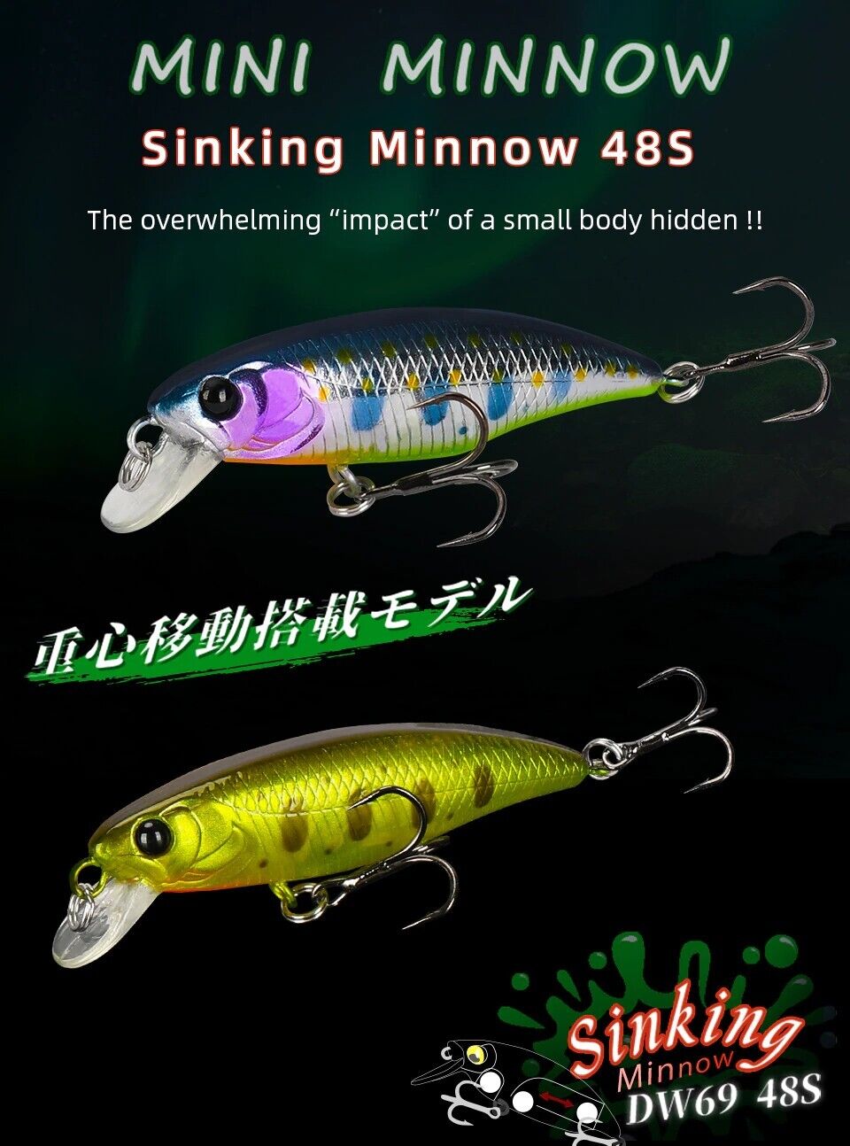 Tsurinoya DW69 Sinking Minnow