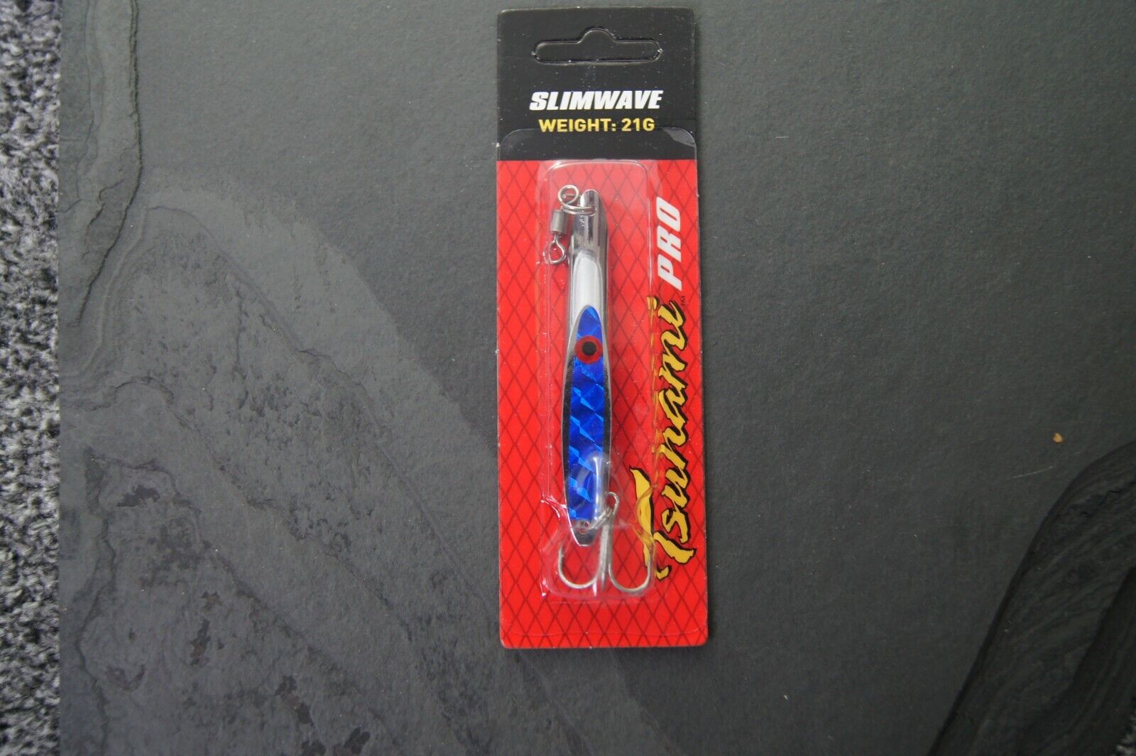 Tsunami Slimwave Lure Jig, Pollock, Sea Bass, Mackerel Silver or Blue Holo